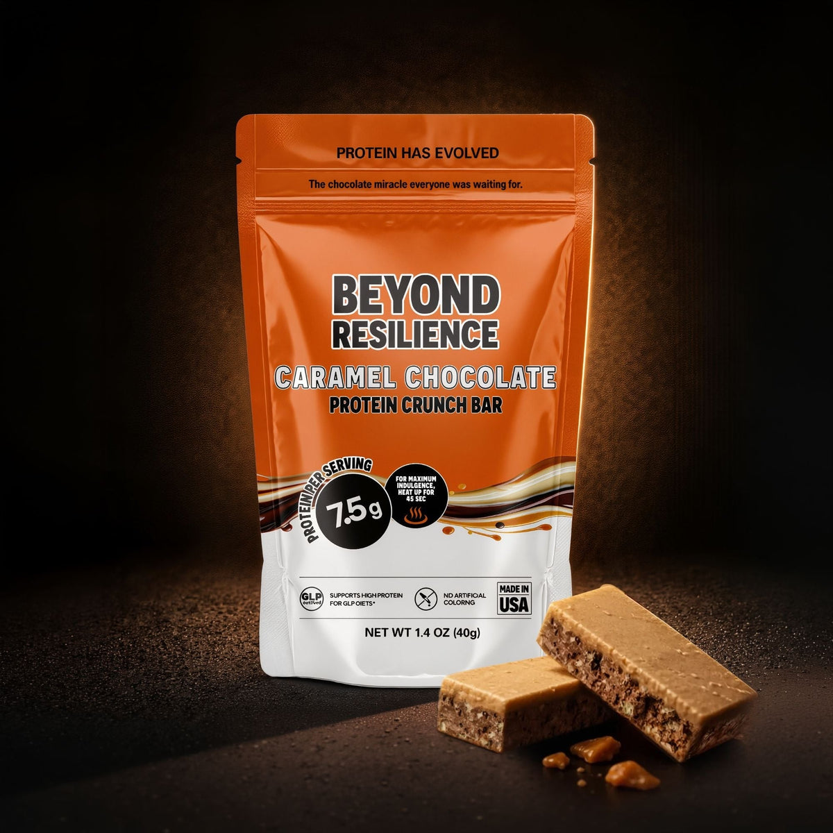 Beyond Resilience Caramel Chocolate Protein Crunch Bar pouch
